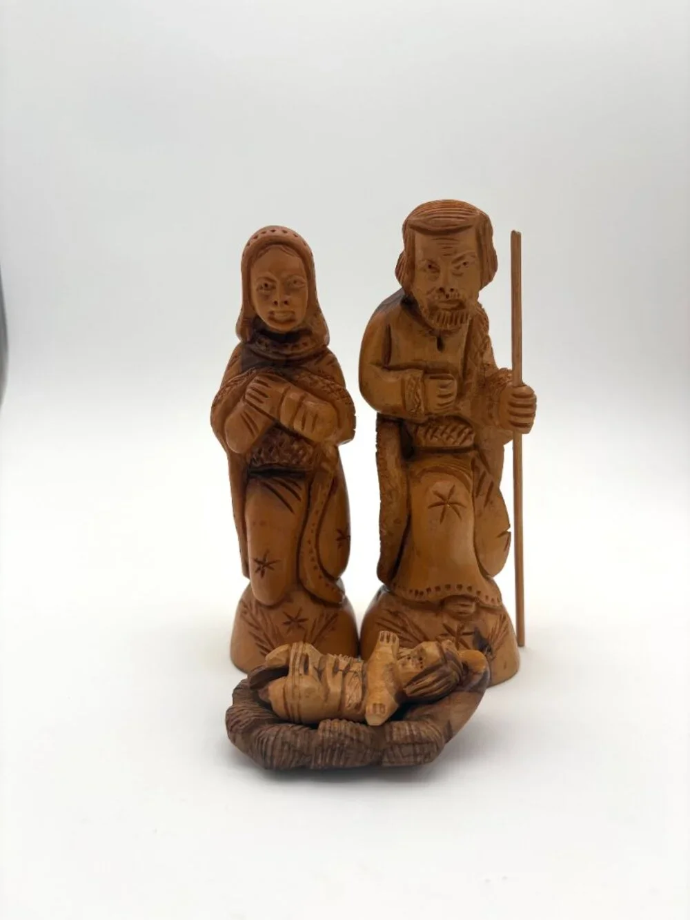 Large 14 Piece Hand Carved Olive Wood Nativity Scene